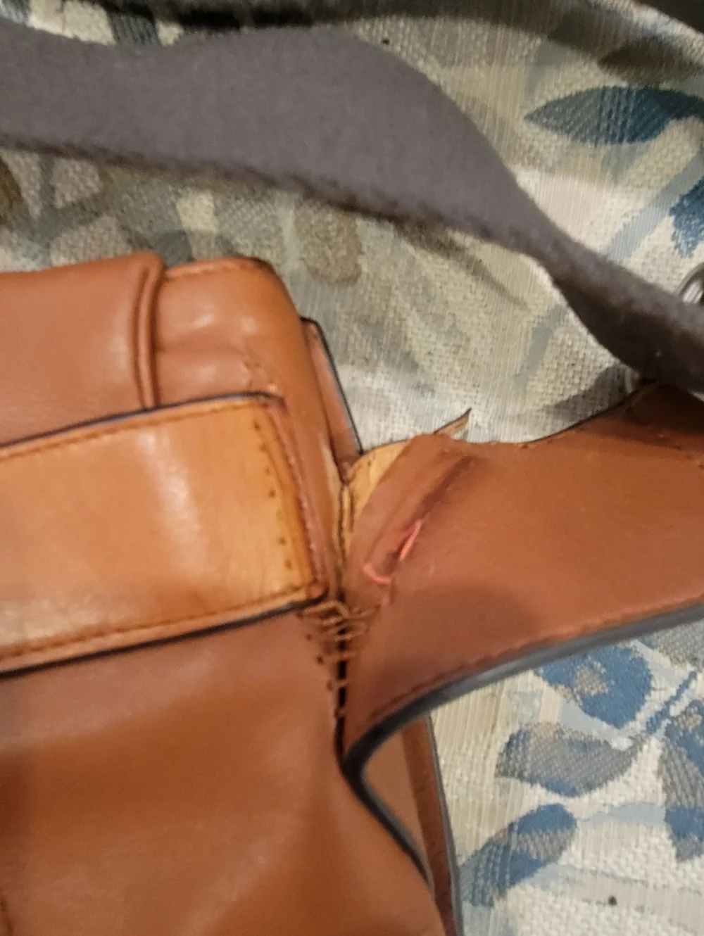 Skagen Brown Leather Messenger Bag with Black Strap
